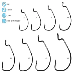 Best Extra Wide Gap (EWG) Worm Hook 25 Pack Hooks